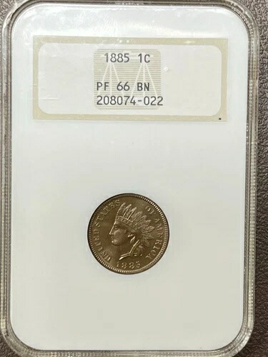 1885年 NGC インディアンセント GEM プルーフ 66 極上品。素晴らしい!!