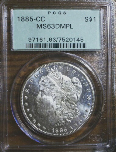ブリリアント 1885-CC MS63 DMPL モーガン $1 - PCGS - OGH