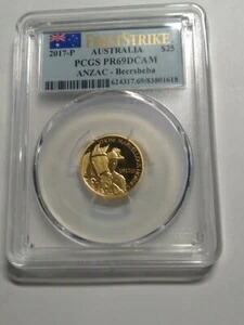 1/4オンス ゴールド ベエルシェバ コイン 2017 - P オーストラリア $25 PCGS PR69DCAM ANZAC -