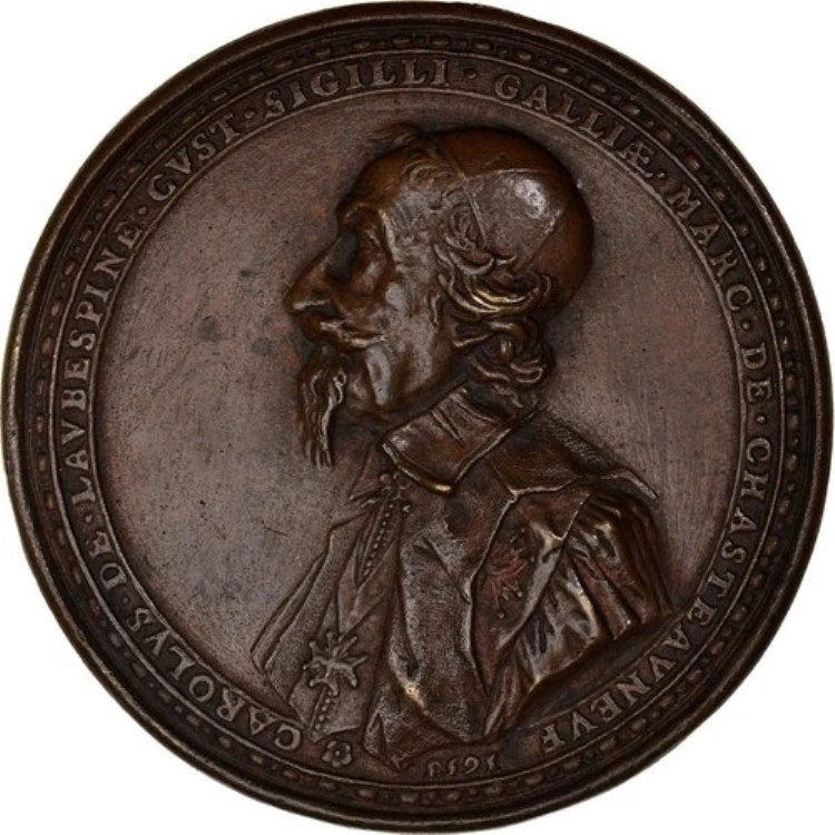 [#189594] フランス、メダル、シャルル・ド・ローベスパヌ、1653年、ブロンズ、ベル、オーストラリア 452,320円