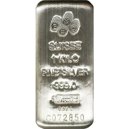 1キロ PAMP スイス シルバーバー（新品、鋳造、分析済み）
