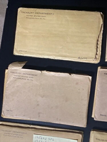 1956-1970年 米国造幣局 銀貨プルーフセット（封筒入り） 米国コイン＆造幣局セット