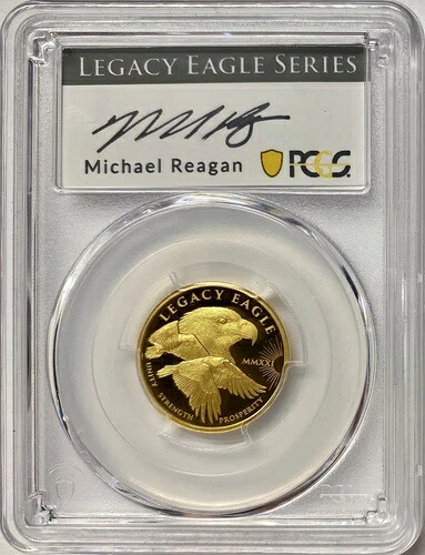 2021年 クック諸島 1/4オンス ゴールド レガシーイーグル PCGS PR-70 FDI DCAM M.レーガンサイン