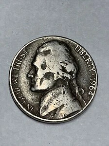 美しいリバティ1964年D5セント、希少コイン、アメリカ合衆国の歴史