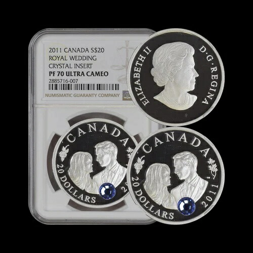 カナダ。2011年、20ドル、銀貨 - NGC PF70 - トップポップ?? 結婚式、ウィリアム王子