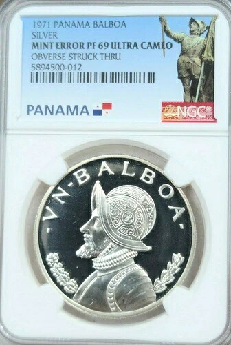 1971年 パナマ シルバー 1 バルボア NGC PF 69 ウルトラカメオ ミント エラー ストラックスルー トップポップ｜WORLD RESOURCE【KING店】