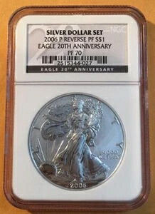 2006年 P シルバーイーグルドル $1 20周年記念 リバースプルーフ NGC PF70 コイン