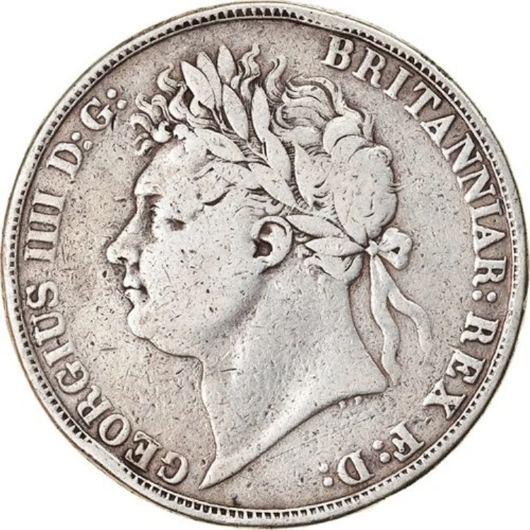 [#904934] コイン、イギリス、ジョージ4世、王冠、1821年、ロンドン、VF、銀、KM:68