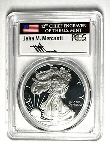 2001-W アメリカン シルバー イーグル PCGS PGV $800.00 PR70DCAM - Mercanti Nice # N?E｜WORLD RESOURCE【KING店】
