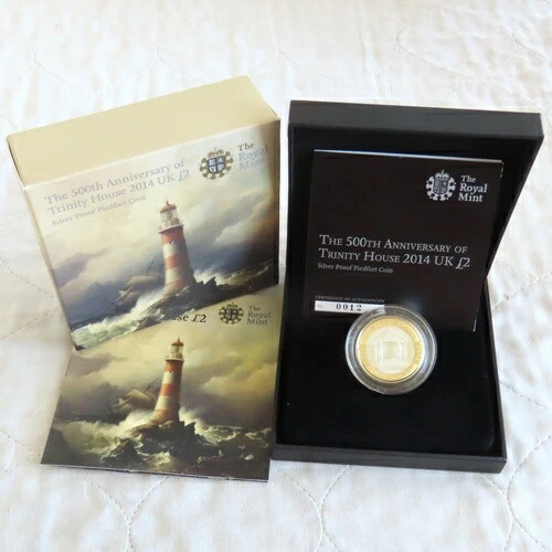 2014年 トリニティハウス ピエドフォート 2ポンド シルバー プルーフ - 箱入り/COA/外装 - COA 0012