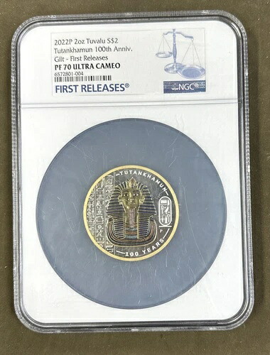2022 P - ツタンカーメン生誕100周年記念 2オンス シルバー 9999 ギルト NGC PF70 プルーフコイン｜WORLD RESOURCE【KING店】