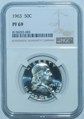 1963年 NGC PR69 プルーフストライク フランクリン ハーフダラー