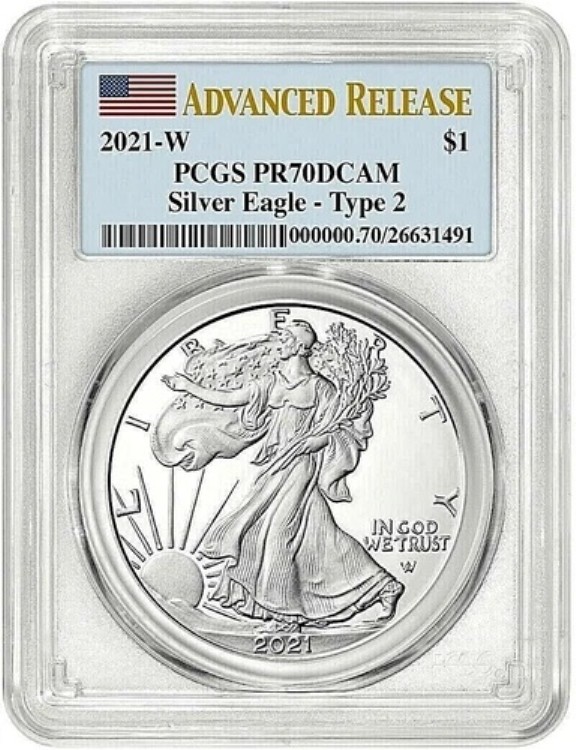 2021 W シルバーイーグル タイプ2 PCGS PR70DCAM 先行発売 35周年記念｜WORLD RESOURCE【KING店】