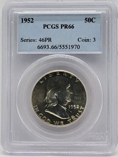 1952年 フランクリン ハーフダラー プルーフ 50セント - PCGS PR66グレード｜WORLD RESOURCE【KING店】