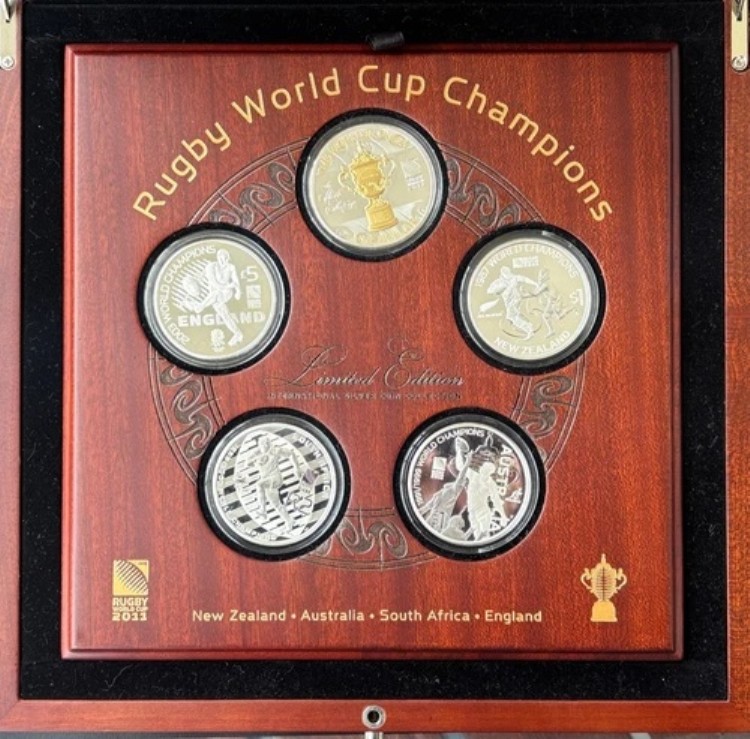 2011年インプレッションズ ラグビーワールドカップ チャンピオンズ ニュージーランド シルバー プルーフコインセット