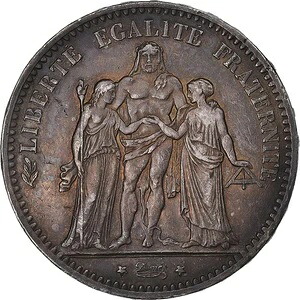[#1170237] コイン、フランス、5フラン、1878年、ボルドー、エルキュール、AU、銀、ガドゥリー: