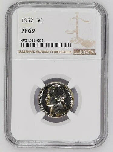 1952年 Pニッケル ジェファーソン NGC PF-69