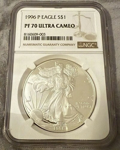 1996-P アメリカン シルバー イーグル ASE $1 グレード NGC PF 70 ウルトラカメオ 米国造幣局 プルーフ