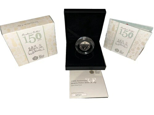ビアトリクス・ポター生誕150周年記念 2016年 英国 50ペンス銀貨 プルーフコイン - COA 5053｜WORLD RESOURCE【KING店】