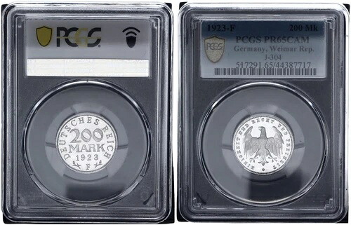 ワイマール レップ.200 マーク 1923 F J-304 PR65CAM プルーフ 119884