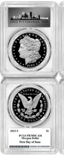 2023年 S モルガン シルバー ダラー PCGS 初日レア プルーフ PR70 ~ ANA ショー