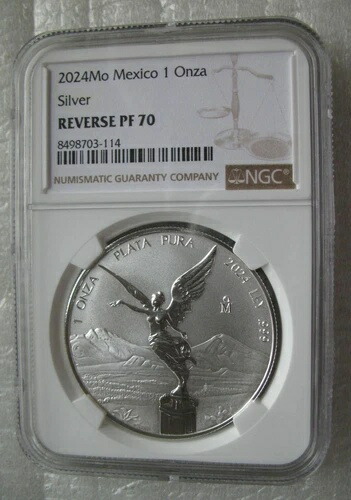 メキシコ 2024 1オンス 1ONZA リベルタッド シルバー リバース プルーフコイン NGC PF70
