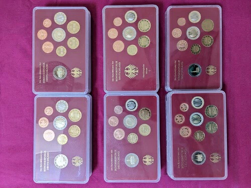 ドイツ プルーフ ユーロ硬貨セット 2005 - 2010
