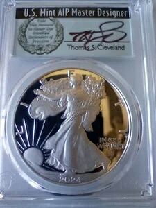2024-W シルバーイーグル PCGS PR70DCAM アドバンスリリース クリーブランドリース NFC POP (20)