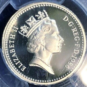 エリザベス2世女王1ポンド記念銀貨、1986年、PCGS認定