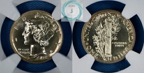 1942 年マーキュリー ダイム NGC PF 67+ - 驚くほど美しい琥珀色とシャンパン色!!!