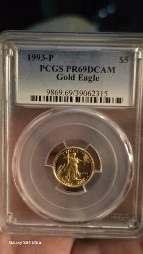 1993-P PCGS PR69 DCAM ゴールドイーグル 5ドル 証明書 9869.69/39062315
