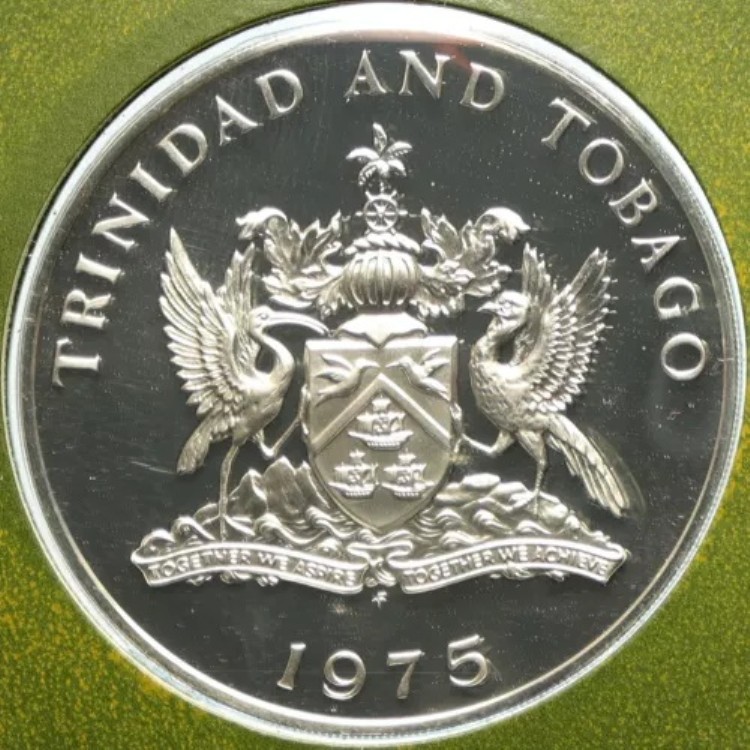 1975年 トリニダード・トバゴ諸島 大型ヴィンテージ オールドプルーフ シルバー 10ドルコイン i104891|WORLD RESOURCE【KING店】
