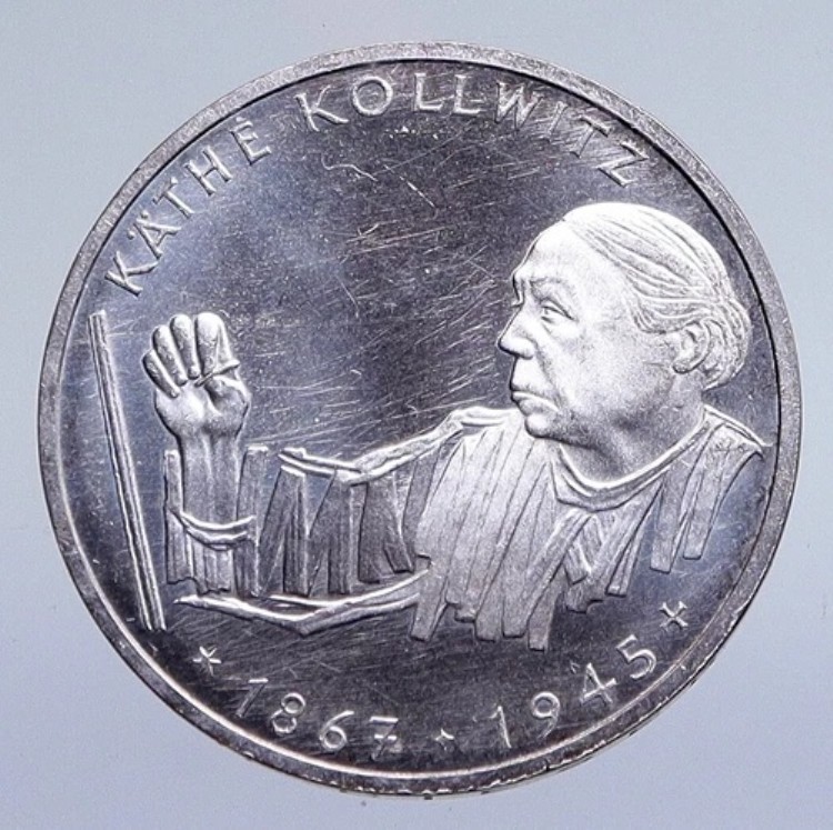 1992 G ドイツ アーティスト 彫刻家 ケーテ・コルヴィッツ 銀貨 ドイツ 10マルク i94853|WORLD RESOURCE【KING店】