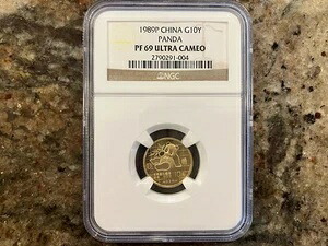 1989年 1/10オンス 10元 中国金貨 パンダ プルーフ PF69