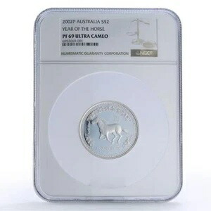 オーストラリア 2ドル 太陰暦 I 午年 PF69 NGC 銀貨 2002年