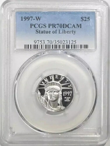 1997年 25ドル プルーフ プラチナ イーグル 1/4オンス PCGS PR-70 DCAM