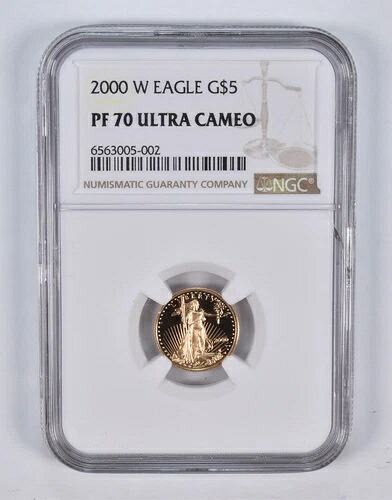 PF70 UCAM 2000-W 5ドル アメリカンゴールドイーグル 1/10オンス .999 純金 NGC *2351