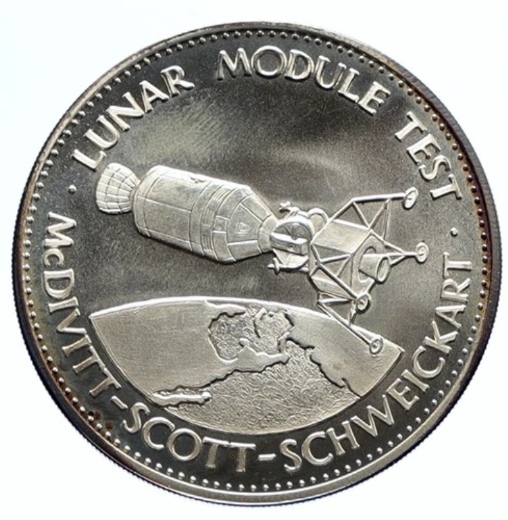 1970年代 アメリカ NASA アポロ9号 月面宇宙飛行士 月着陸船 プルーフ シルバー メダル i96372|WORLD RESOURCE【KING店】