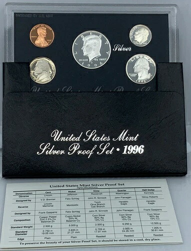 1996年 アメリカ大統領 JFK プルーフ シルバー ハーフドル クォーター US コイン 5枚セット i114490|WORLD RESOURCE【KING店】
