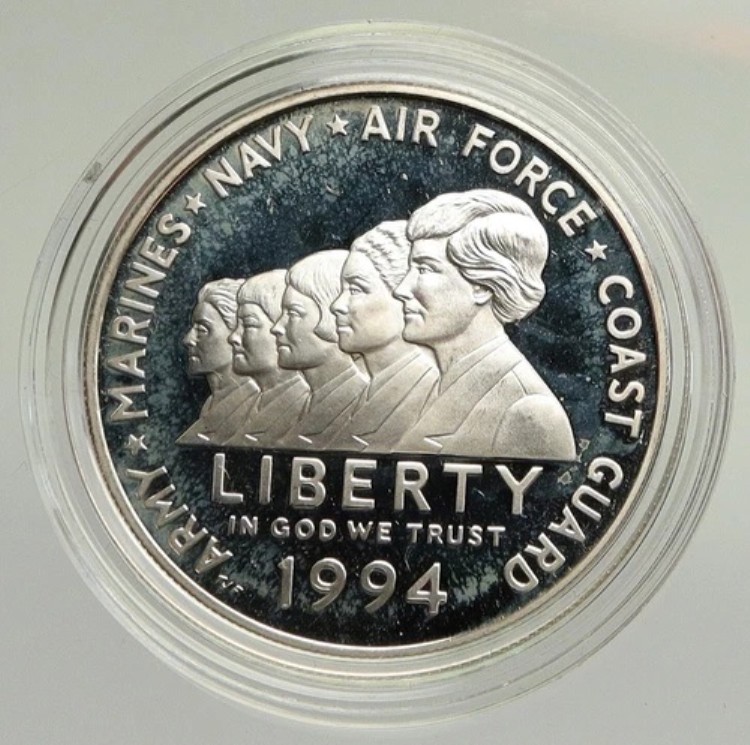 1994年 P USA アメリカ合衆国 陸軍・海軍所属女性 プルーフ シルバー $ コイン i94799|WORLD RESOURCE【KING店】