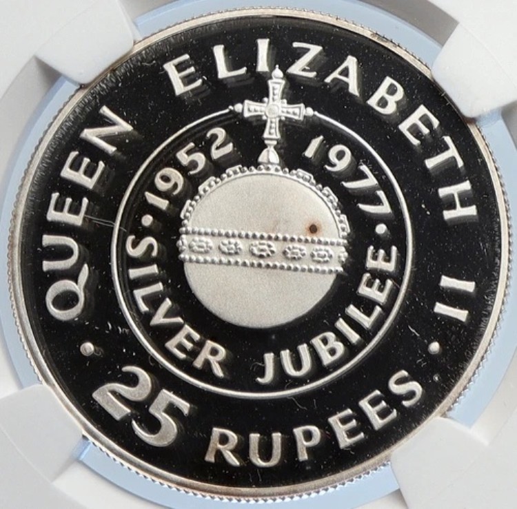 1977年 セイシェル ジュビリー 大統領 ジェームズ・マンチャム PF シルバー 25 R コイン NGC i105878｜WORLD RESOURCE【KING店】