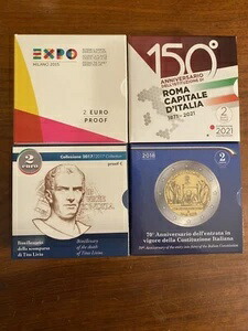 4 x 2 ユーロ イタリア ティト リヴィオ憲法 ローマ首都万国博覧会 プルーフ PP FS-