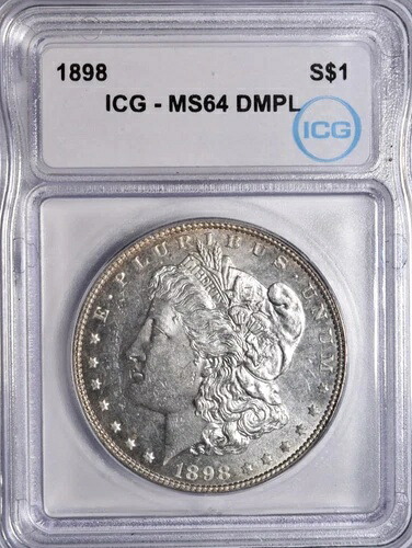 1898年 モーガン・ダラー ~ 深みのあるミラープルーフ！新品スラブ ICG MS64 DMPL！｜WORLD RESOURCE【KING店】