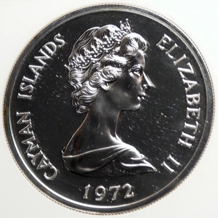 1972年 ケイマン諸島 英国 エリザベス2世 オールドプルーフ 5ドル銀貨 NGC i105847|WORLD RESOURCE【KING店】