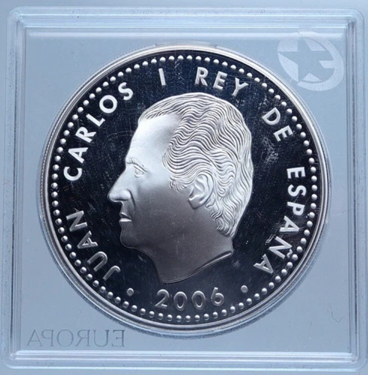 2006年 スペイン フアン・カルロス1世&カルロス5世 ヨーロッパ人 プルーフ銀貨 10ユーロ i113507|WORLD RESOURCE【KING店】