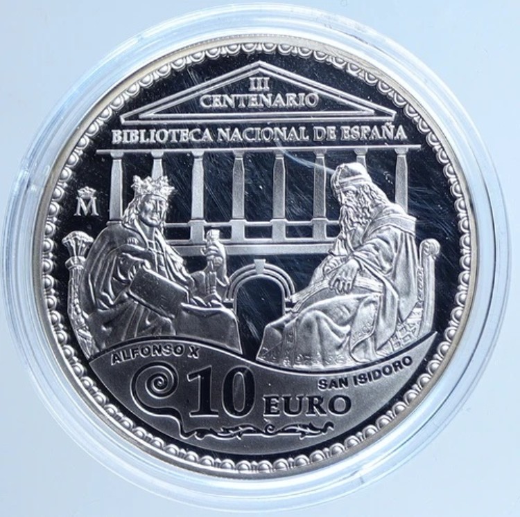 2012年 スペイン国王 フアン・カルロス1世 国立図書館所蔵 プルーフ銀貨 10ユーロ i113547|WORLD RESOURCE【KING店】