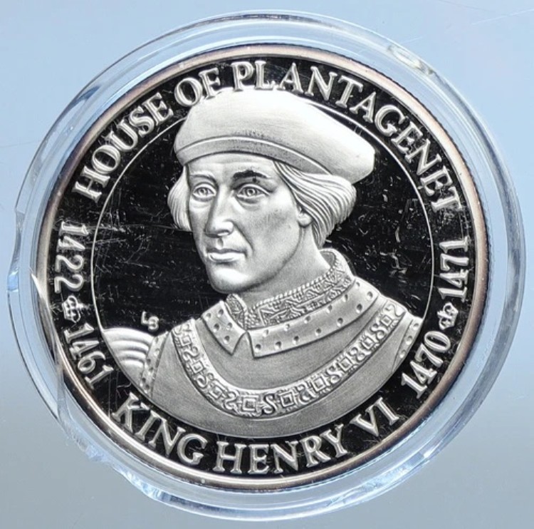 2002年 タークス・カイコス諸島 ヘンリー6世 プランタジネット朝 プルーフ銀貨 20クラウン i111331｜WORLD RESOURCE【KING店】