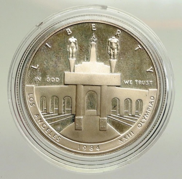 1984年 アメリカ合衆国 ロサンゼルス 第23回オリンピック プルーフ銀貨 i94824|WORLD RESOURCE【KING店】