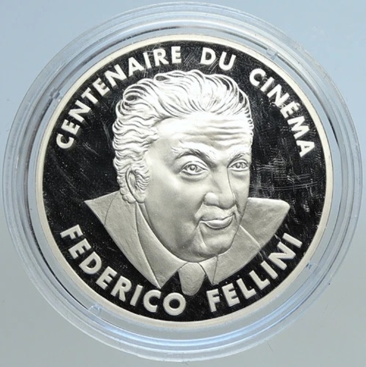 1995年 フランス映画100周年記念 フェドリコ・フェリーニ プルーフ銀貨 100フラン i113304|WORLD RESOURCE【KING店】