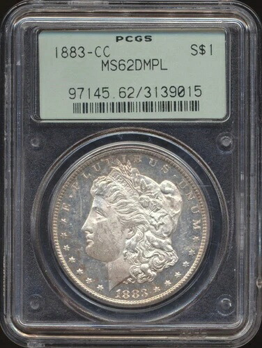1883-CC モルガン・ダラー PCGS MS62 DMPL オールドグリーンホルダー|WORLD RESOURCE【KING店】